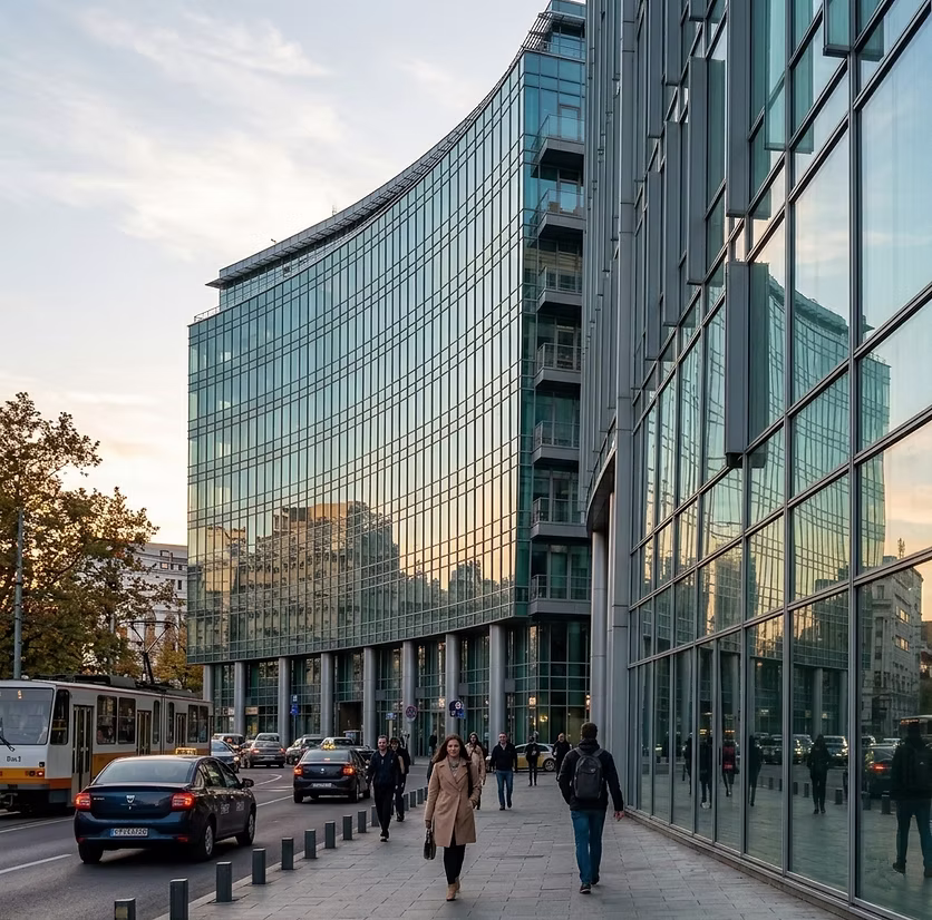 Pereți cortină pentru clădiri de birouri București — ghid complet 2026: sisteme, prețuri și proiectare